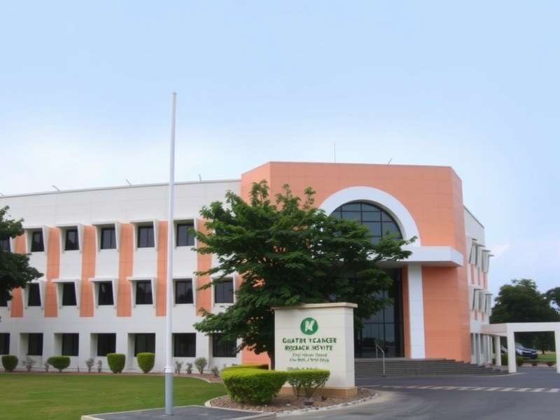 Modern hospital building with glass facade